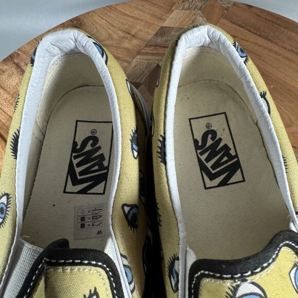 Vans Slip On Off The Wall Classic Casual Shoes‎ Yellow Eyeball Women's 8.5 - Picture 7 of 8
